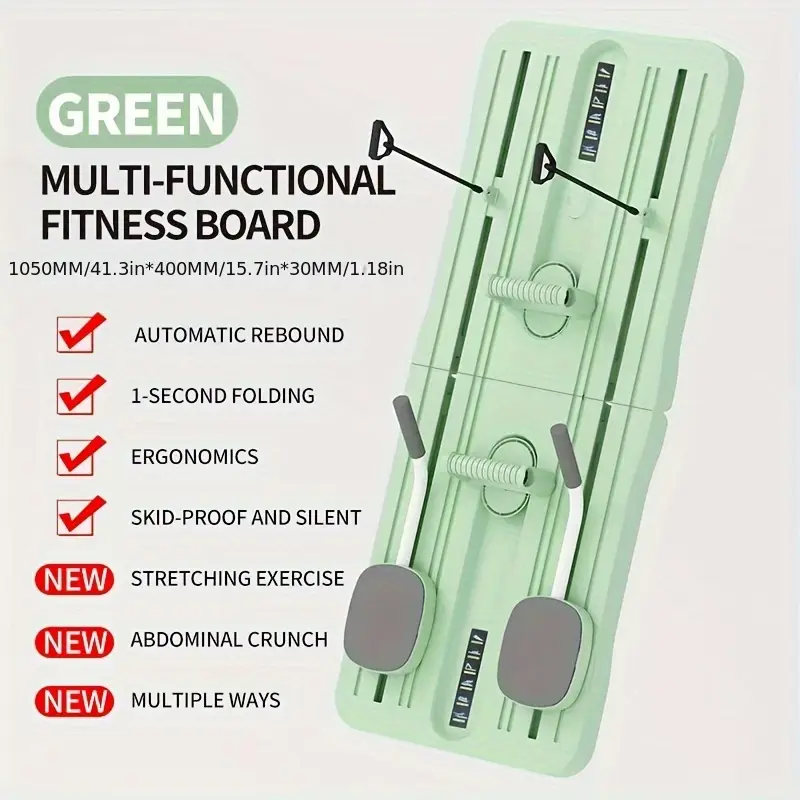 8-in-1 Multifunctional Fitness Board - ABS Push-Up Slider, for Abdominal and Core Strength Training, Home Gym Equipment, Foldable and Portable, Efficient Fat Burning, Exercise Wheels