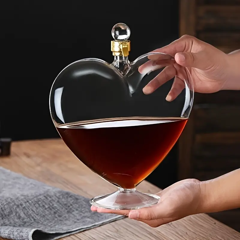 1pc Faridabio Heart-Shaped Glass Sobering Device, Large Capacity,, Ideal for Valentine'S Day & Holiday Gifts, Elegant Glassware